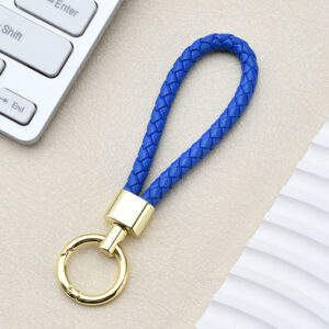 Green and light gold-sapphire blue / Spring ring braided buckle
