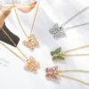 Wholesale Zircon Butterfly Titanium Steel Clavicle Necklace