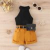Wholesale Girls Summer Sleeveless Top Shorts Set