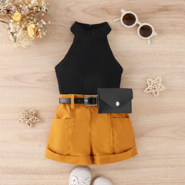 Wholesale Girls Summer Sleeveless Top Shorts Set