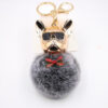 Wholesale New Creative Sunglasses French Dou Plush Ball Keychain