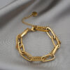 Wholesale Thick Chain Double Layer Titanium Steel 18K Gold Bracelet