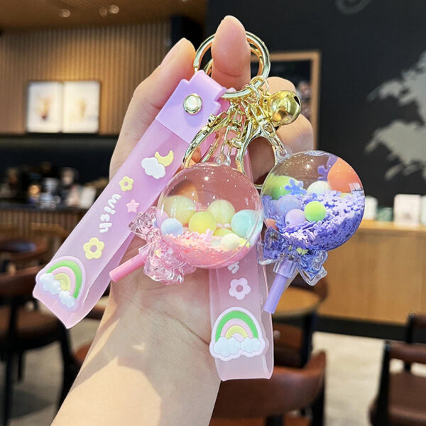 Wholesale Acrylic Quicksand Lollipop Keychain