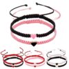 Wholesale Valentine's Day Adjustable Heart Braided Color Rope Bracelet