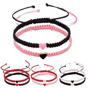 Pink black woven love bracelet