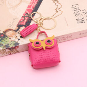 Rose Red / 5.5*5.5cm leather Owl (golden chain Buckle)