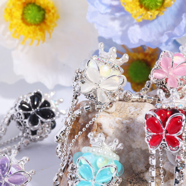 Wholesale Heavy Industry Butterfly Crown Tassel Soft Clay Diamond Ball