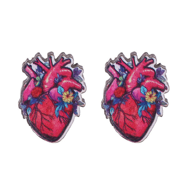 Wholesale Valentine's Day Bear Flowers Red Lips Cartoon Cake Wooden Earrings