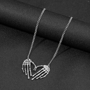 Wholesale Gothic Skeleton Hand Men's Pendant Alloy Necklace
