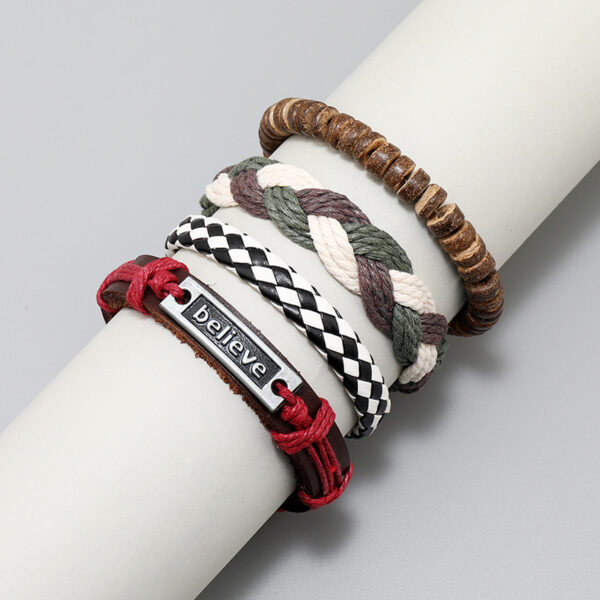 Wholesale Vintage Hand Made Leather Bracelet Set of Four