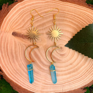 Sun + Moon + blue crystal