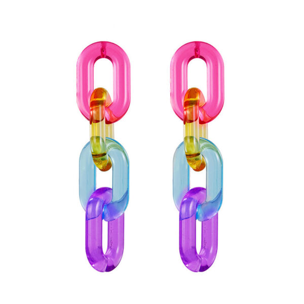 Wholesale Colorful Transparent Jelly Chain Acrylic Earrings