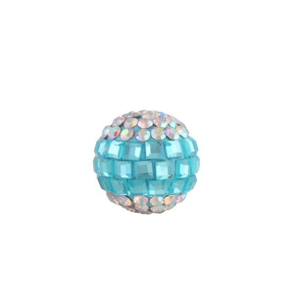 Wholesale Soft Clay Diamond Patch Crystal Bouncy Ball Straight Hole Beads