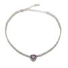 Wholesale Purple Love Diamond Enamel Necklaces