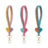 Wholesale Bohemian Hand Woven Cotton Rope Wristband with Keychain