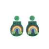 Wholesale St. Patrick's Clover Acrylic Earrings
