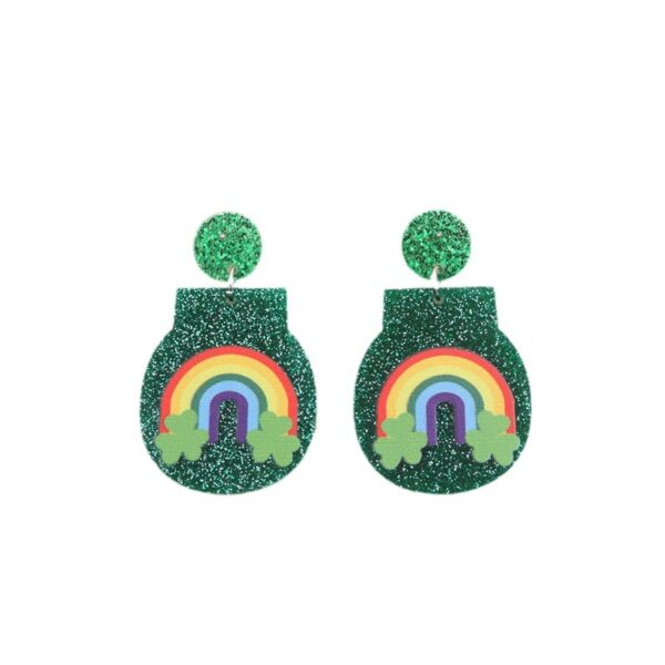 Wholesale St. Patrick's Clover Acrylic Earrings