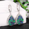 Wholesale Blue Green Gemstone Zircon Copper Earrings