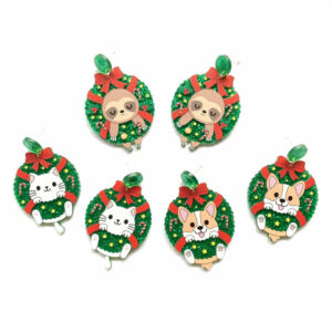 O1CN01JogZkC1ZFcKoZm6qz__1794553165-0-cib Wholesale Puppy, Kitten, Sloth, Christmas Wreath, Bow Tie, Acrylic Earrings
