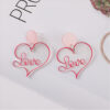 Wholesale Flamingo Heart Acrylic Earrings