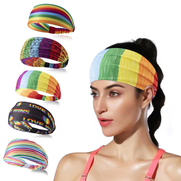 Wholesale Fabric Amazon Rainbow Sport Headband