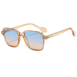 Metal hinge / Champagne frame blue and yellow slices