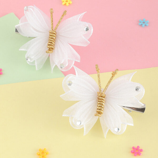 Wholesale Kids Mesh Butterfly Fabric Hair Clips Baby Supplies