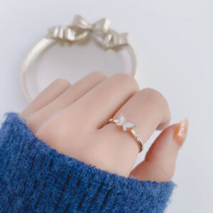 White shell butterfly rose gold / US Code 7