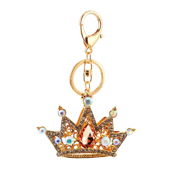 Wholesale Zinc Alloy Crown Crystal Car Keychain