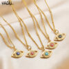 Wholesale Demon Eye Pendant Stainless Steel Drop Oil Necklace