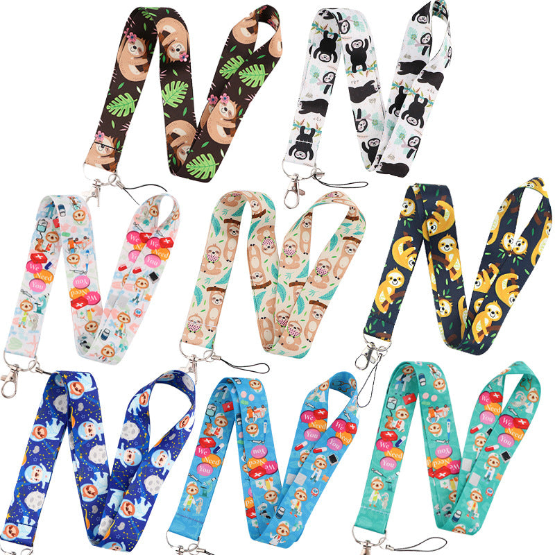Wholesale lyester Cute Mobile Phone Lanyard Keychain