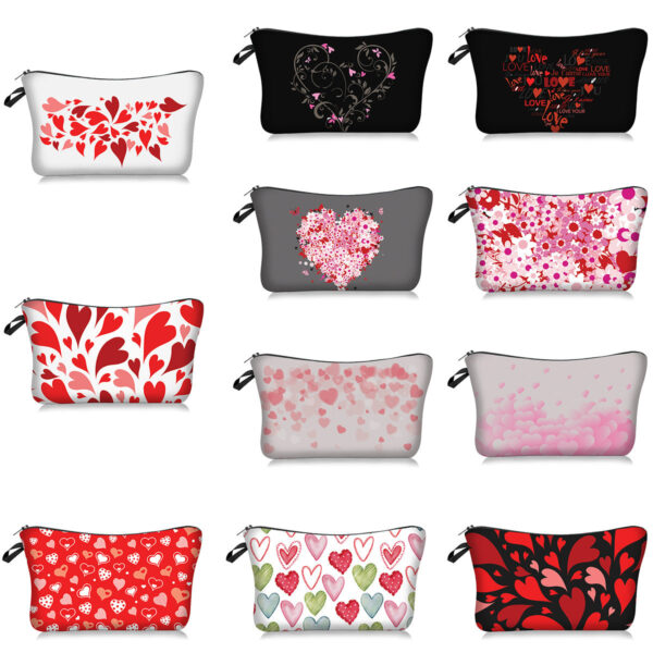 Wholesale Valentine's Day Love Series Cosmetic Bag Hand Storage Toiletries Bag