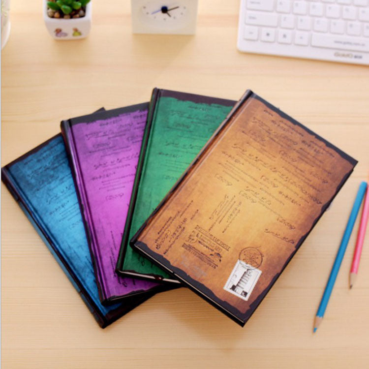 Wholesale Stamps Hard Shell Color Printing Inner Core A5 Retro Notebook