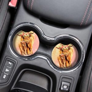 F [2 Pack]] / Highland Cow Coaster