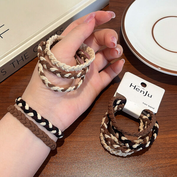 O1CN01K2BrhQ23pk39LXiOO_2208297407305-0-cib Wholesale Milk Coffee Color Simple High Elastic Fabric Hair Scrunchies