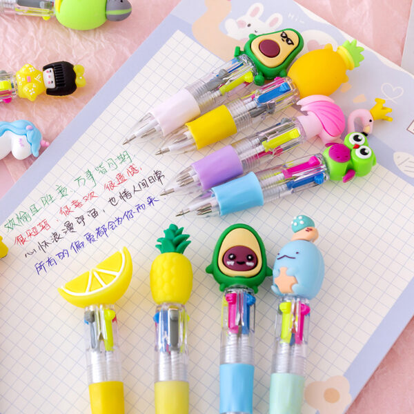 Wholesale Plastic Cartoon Cute Four-color Mini Ballpoint Pen