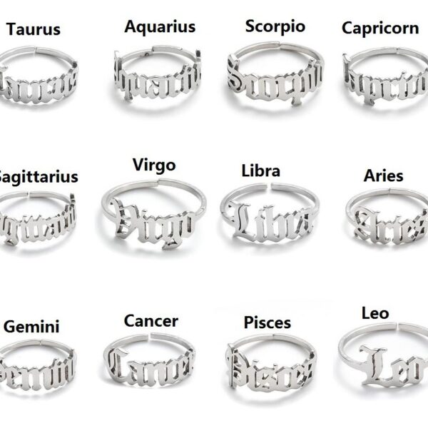 Wholesale Vintage English Alphabet Stainless Steel Rings