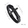 Wholesale Cross Mens Leather Alloy Bracelet
