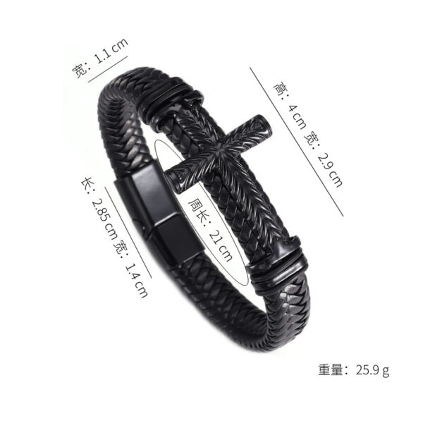 Wholesale Cross Mens Leather Alloy Bracelet