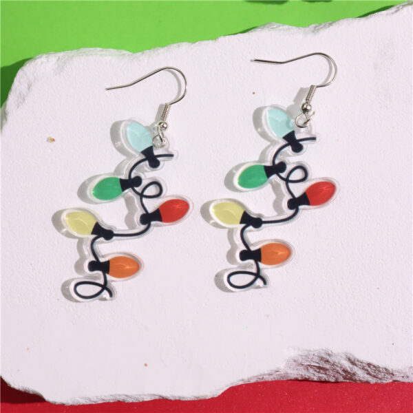 Wholesale Christmas Acrylic Colorful Lantern Ball Original Design Colorful Lantern Pendant Earrings