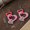 Wholesale Valentine's Day Hollow Heart Wooden Earrings
