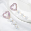 Wholesale Heart Shape Color Ball Alloy Diamond Long Earrings