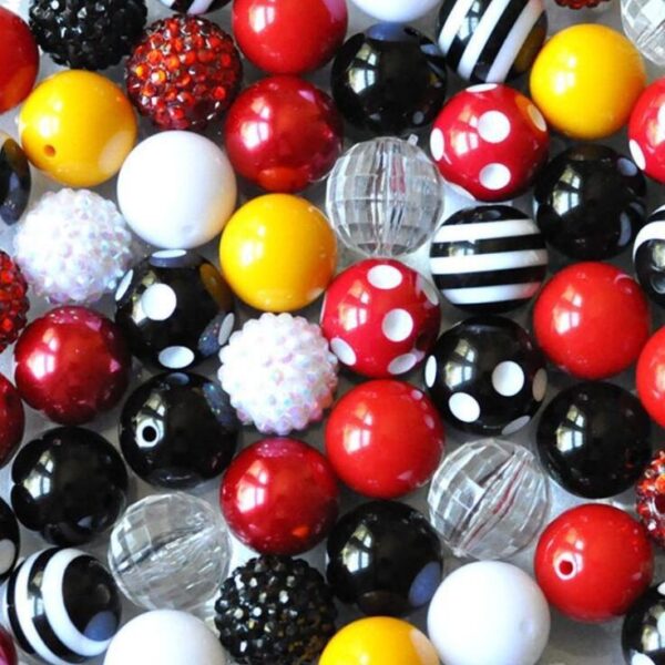 O1CN01K7MAYi1QErIas1yH5_2201245431945-0-cib Wholesale 50pcs Black Red 20MM Acrylic Large Beads Mixed Color Mixed Combination Beads Loose Beads