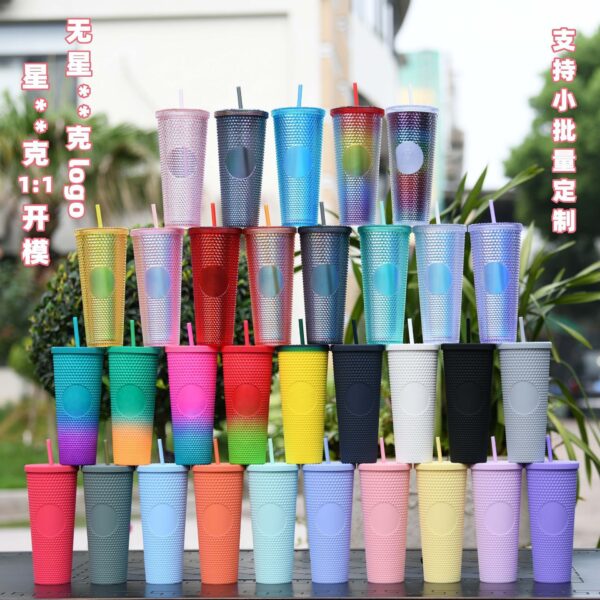 Wholesale Double Layer Plastic Straw Cup