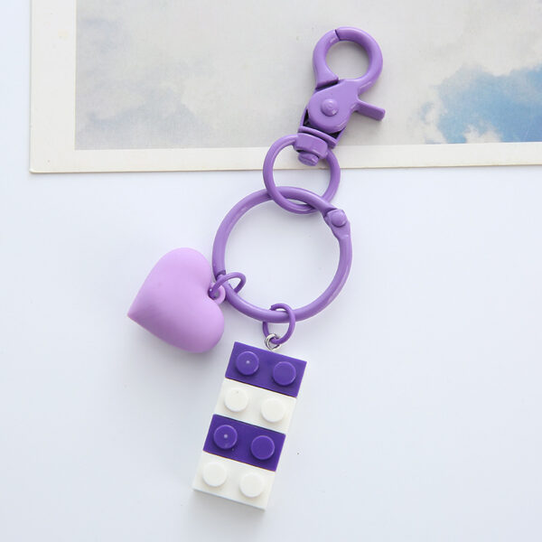 Wholesale Resin Three-dimensional Love Building Blocks Creative Keychain