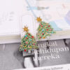 Wholesale Creative Hollowed Out Diamond Christmas Tree Colored Diamond Earrings