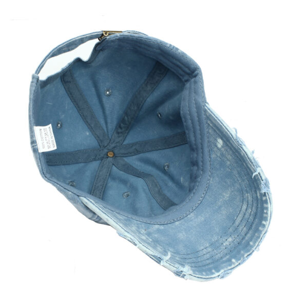 Wholesale Ripped Fashionable Washed Cotton Ripped Denim Simple Light Plate Hat