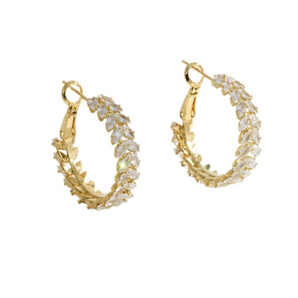 O1CN01KARIJe1o5k7u1gr5H_2200827845174-0-cib Wholesale Geometric Circle Wheat Ear Zircon Earrings