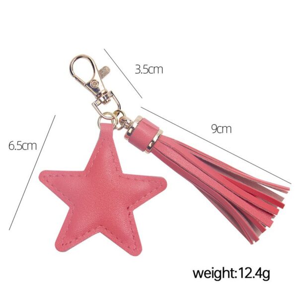 Wholesale Five-pointed Star Tassel Leather Keychain