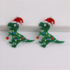 Wholesale Christmas Dinosaur Snowflake Acrylic Earrings